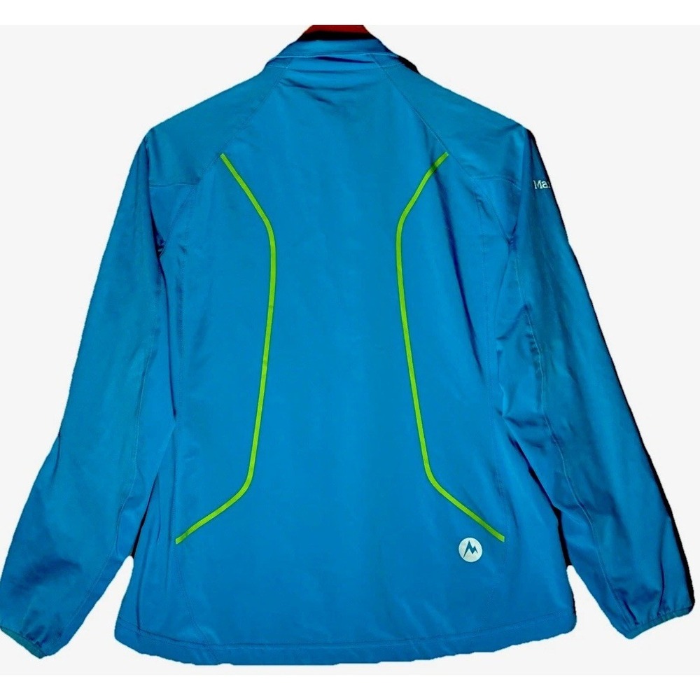 Marmot Tempo Windbreaker Jacket Women's S Blue Neon Yellow Zip‎ Up Hiking - Picture 2 of 8